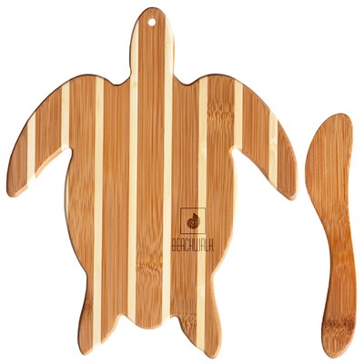 Sea Turtle Charcuterie Board with Spreader Knife Gift Set