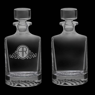 850ml Round Glass Decanter Set with Four 9 oz. Glasses and Gift Box