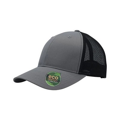 Mega Cap™ Recycled Polyester Twill Trucker Cap