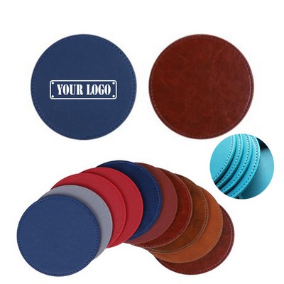 4" PU Leather Coaster