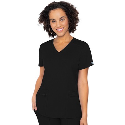 MedCouture Women's 4 Pocket V-neck Scrub Top