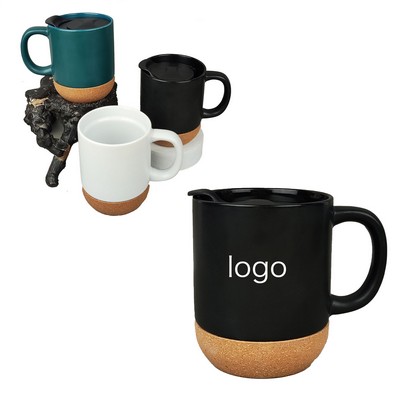 Ceramic Coffee Mug With Wooden Bottom