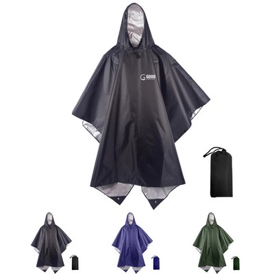 Polyester Silver Coated Raincoat for Adults