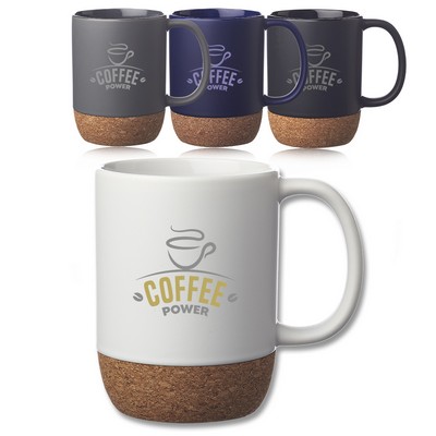 15 oz Matte Cork Bottom Ceramic Mugs