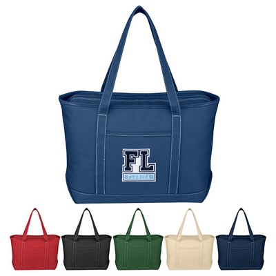 Pat Large Cotton Canvas Yacht Tote Bag With Tackle Twill Patch