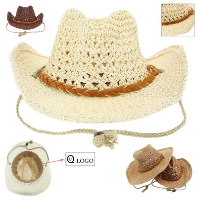 Unisex Travel Western Cowboy Straw Hat