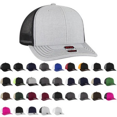 Otto Cap Six Panel Mid Profile Trucker Cap w/Mesh Back