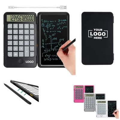 Rechargeable Calculator with Erasable Writing Table