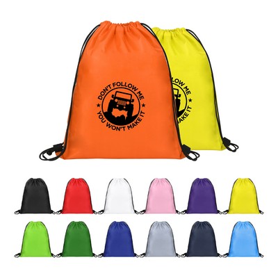 Lightweight Budget Drawstring Backpack 14" X 17"