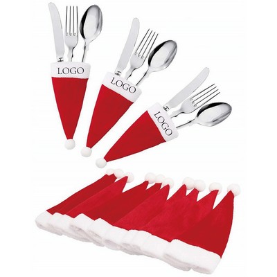 Christmas Santa Hats Silverware Holders