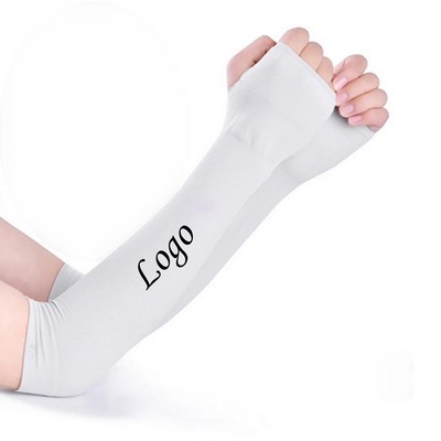 UPF 50+ Protective Sun-proof Arm Sleeves w/Thumb Holes 14"x8"