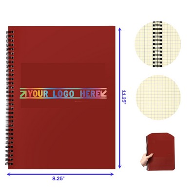 Card Board Cover 11.25 x 8.25 Inches 76 Sheets 152 Pages 4x4 Quad Ruled Engineering Notebook