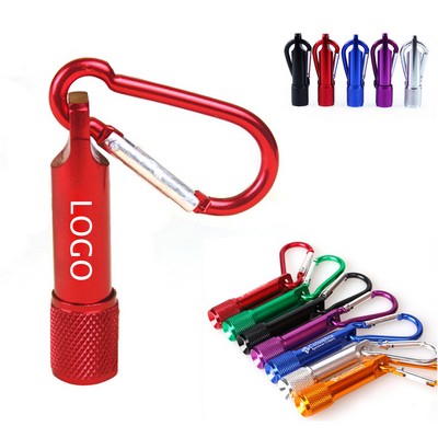 Aluminum Led Flashlight With Keychain Carabiners