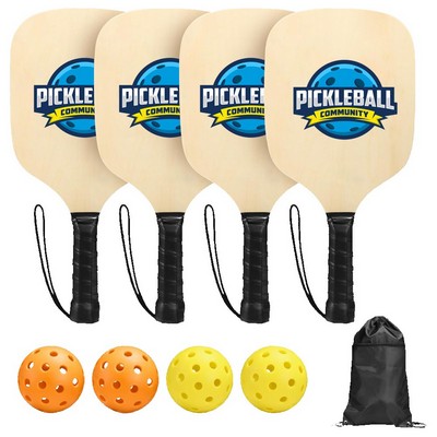 Wooden Pickleball Set w/ KCraft Paper Box