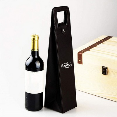 Leather Wine Carrier Tote Bag