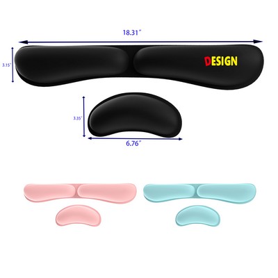 Mouse and Keyboard Wrist Rest Set for Gaming and Office Pain Relief