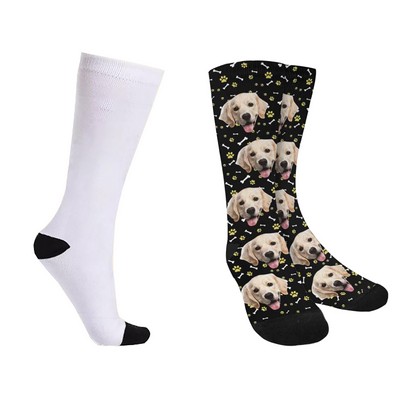 Seamless 360 Digital Printing Full Color Full Wrap Unisex Crew Socks