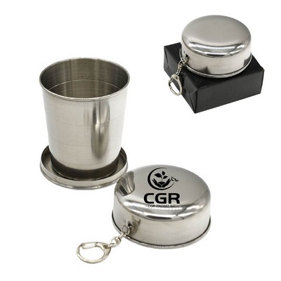 Folding Cup With Lid And Keychain - Pocket Size Collapsible Cup For Traveling