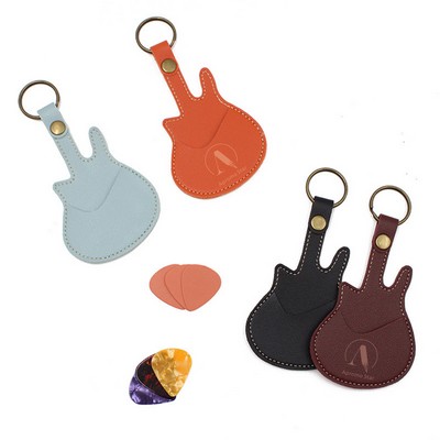 Guitar Picks Case Leather Pick Keychain