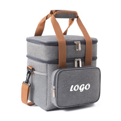 Double Deck Insulated Large Lunch Cooler Bag