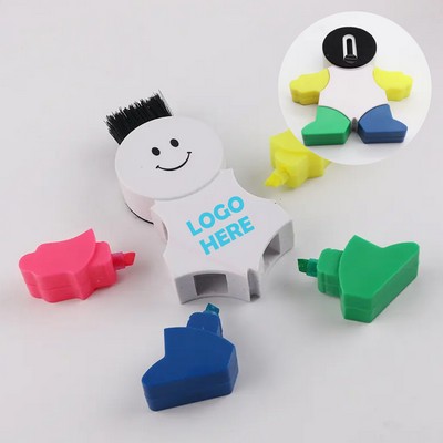 4 In 1 Cartoon Humanoid Shape Highlighter Marker