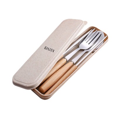 Stainless Steel Cutlery Set With Wooden Handle