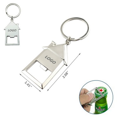 Charming House Shaped Bottle Opener Keychain