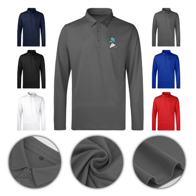 Men's Micro Pique Long Sleeve Sport Polo