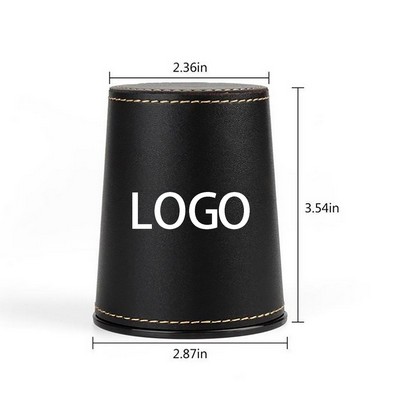 Pu Leather Dice Cup W/ 5 Dices