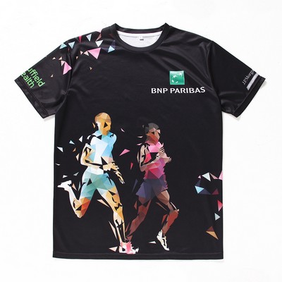 Custom Dye Sublimation Short Sleeve Polyester T Shirt