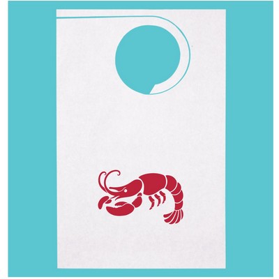 Stock "Single Crawfish" Design Poly Backed Paper Bibs w/Ties Minimum 25 bibs