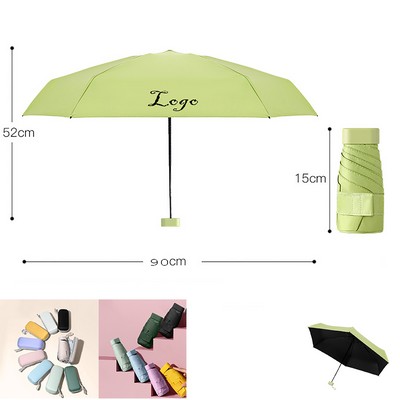 Pongee Fabric Six-Fold Capsule Umbrella