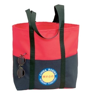 600 Denier Polyester Contrast Pocket Tote Bag