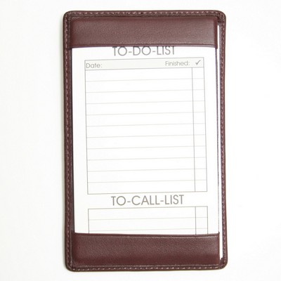 Leather Note Jotter w/ 50 Things To Do Cards (5 1/2"x3 1/2"x1/4")