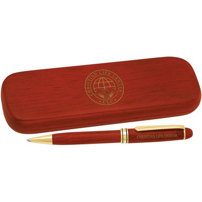 Rosewood Ballpoint Pen and Box Set