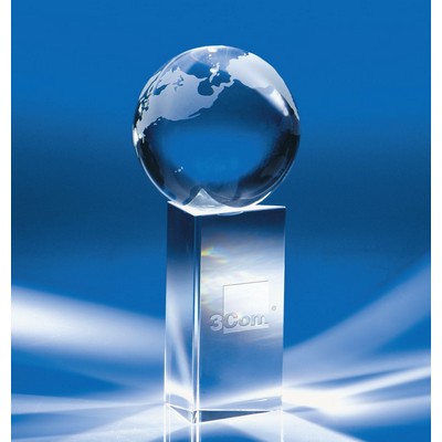 Open Vision Crystal Globe Award on Prism Stand 2-3/8" Globe