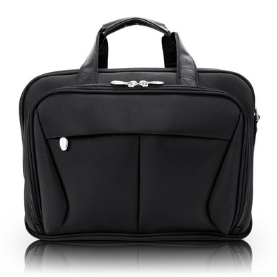 PEARSON | 17" Black Nylon Expandable Double-Compartment Laptop Briefcase | McKleinUSA