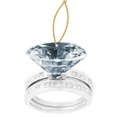 Diamond Ring Executive Ornament w/ Mirrored Back (8 Square Inch)