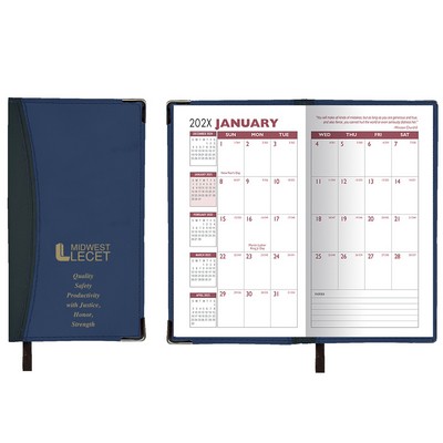 Monthly Ascot 2 Tone Vinyl Soft Cover Planner /1 Color