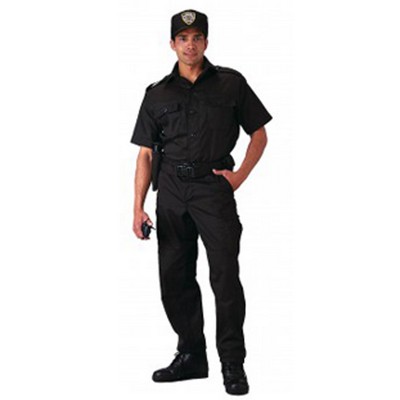 Black 2-Pocket Short Sleeve Tactical Shirt (S to XL)