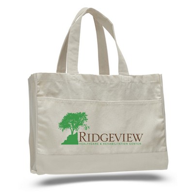 Natural Canvas Tote Bag w/Velcro™ Closure - 1 Color (22"x13"x5")