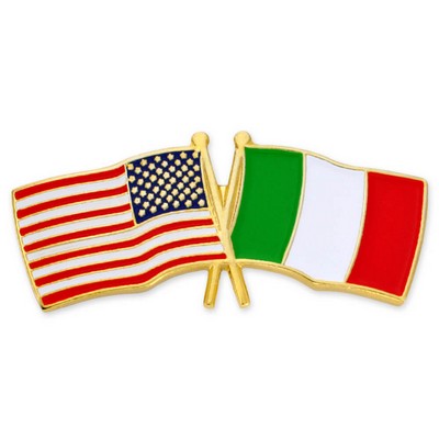 USA & Italy Flag Lapel Pin