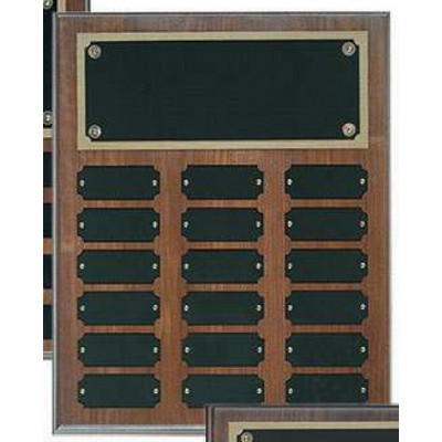 Step Edge Walnut Perpetual Plaque w/18 Plates