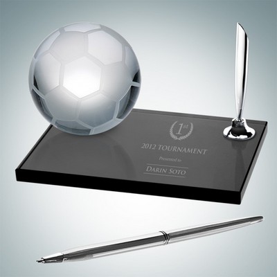 Soccer Ball Pen Set w/ Molten Glass & Smoke Glass