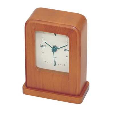 Distinct, Rectangular Desktop Clock in Cherry Finish