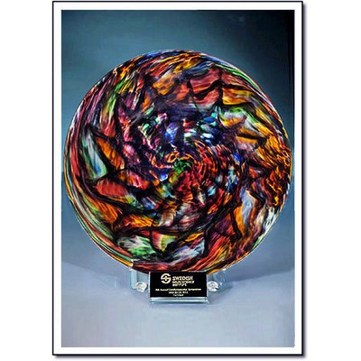 Cathedral Art Glass Rondelle w/ Stand (9"x9")