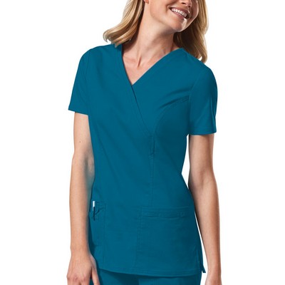 Cherokee® Core Stretch Twill Mock Wrap Top