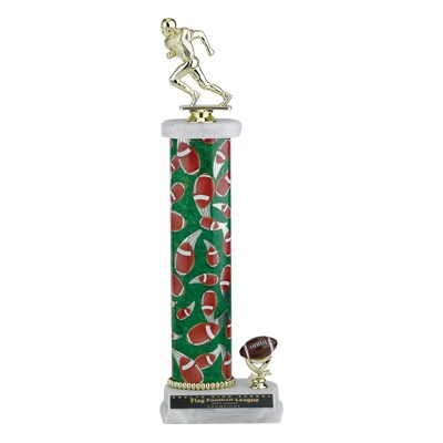 16" Single Column Football Trophy w/Football & Figure