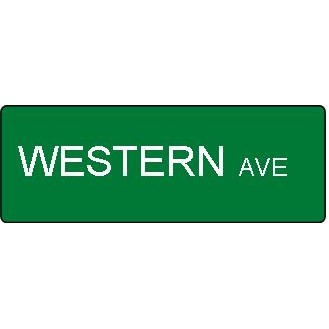 High Intensity Reflective Custom Street Sign w/non-reflective lettering - Green - 6" x 36"