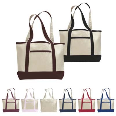 18" Nautical Large 12oz Canvas Tote ( 9 Colors Available )